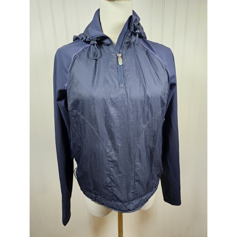Outdoor Voices Navy Blue FrostKnit Hoodie Quarter Zip Jacket Women's XS‎
